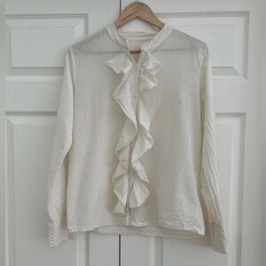 Ruffled Ivory Blouse - NEW